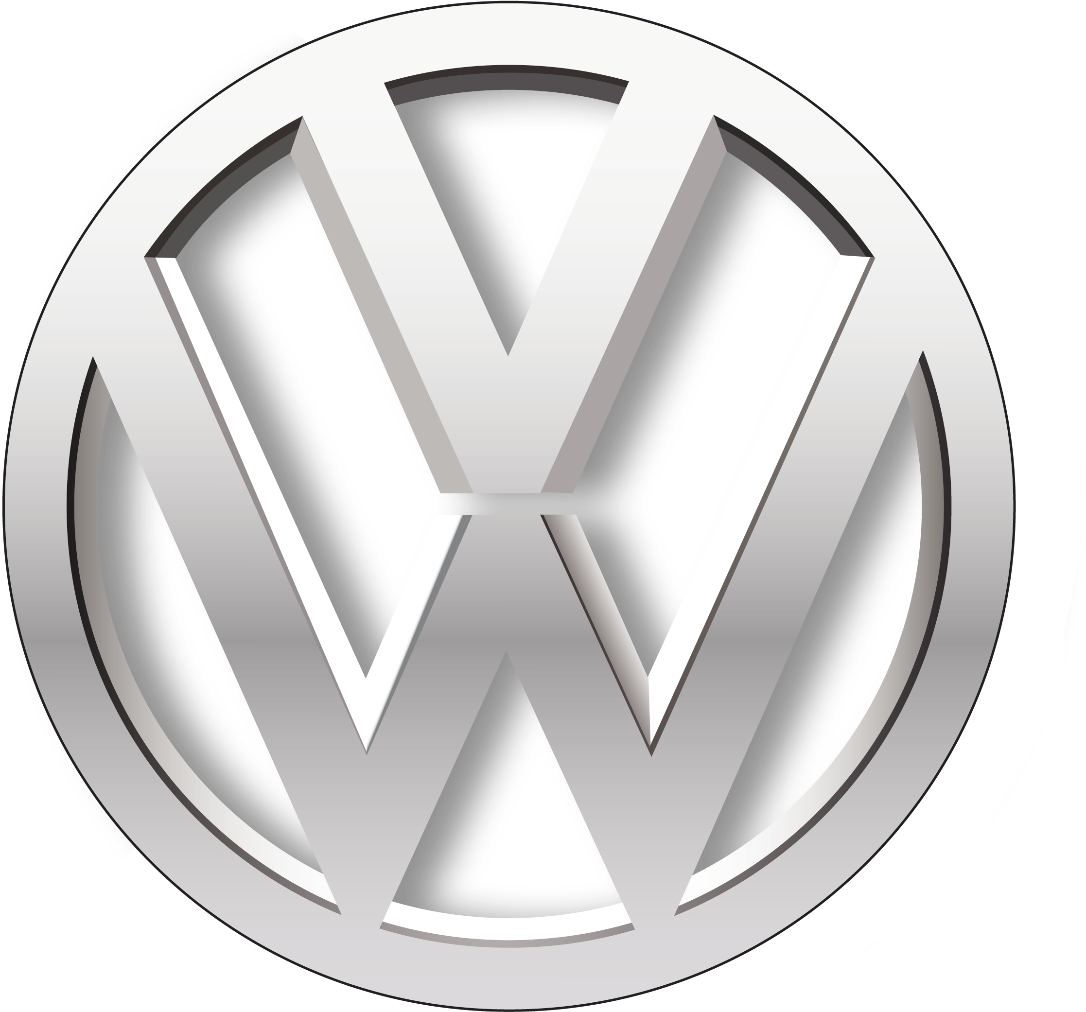 Silver Volkswagen Emblem On Plain Background Transparent PNG Car Badge