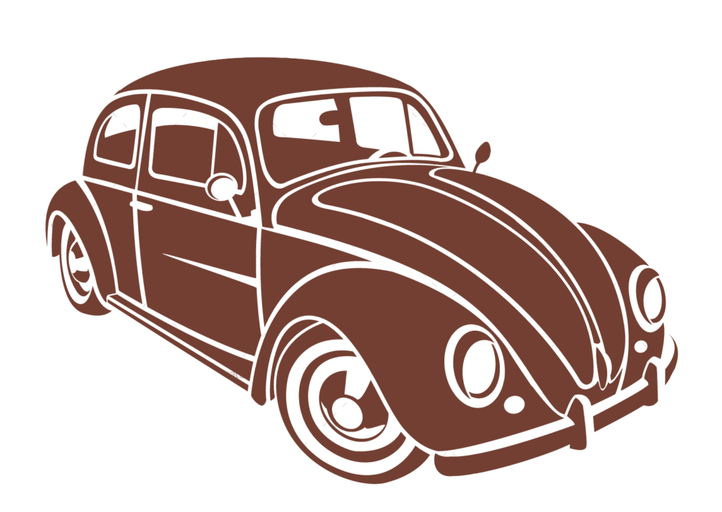 Brown Vintage Beetle Car Hand Drawn Illustration Classic Car PNG Line Drawing