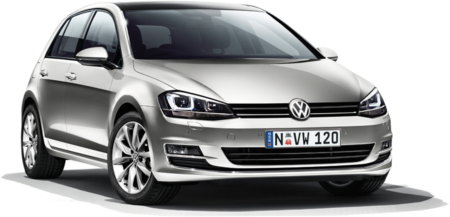 Silver Volkswagen Golf Hatchback With Alloy Wheels Volkswagen Car PNG Artwork