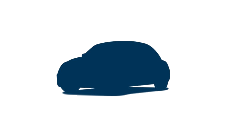 Dark Blue Compact Car Silhouette Side View PNG Car Silhouette