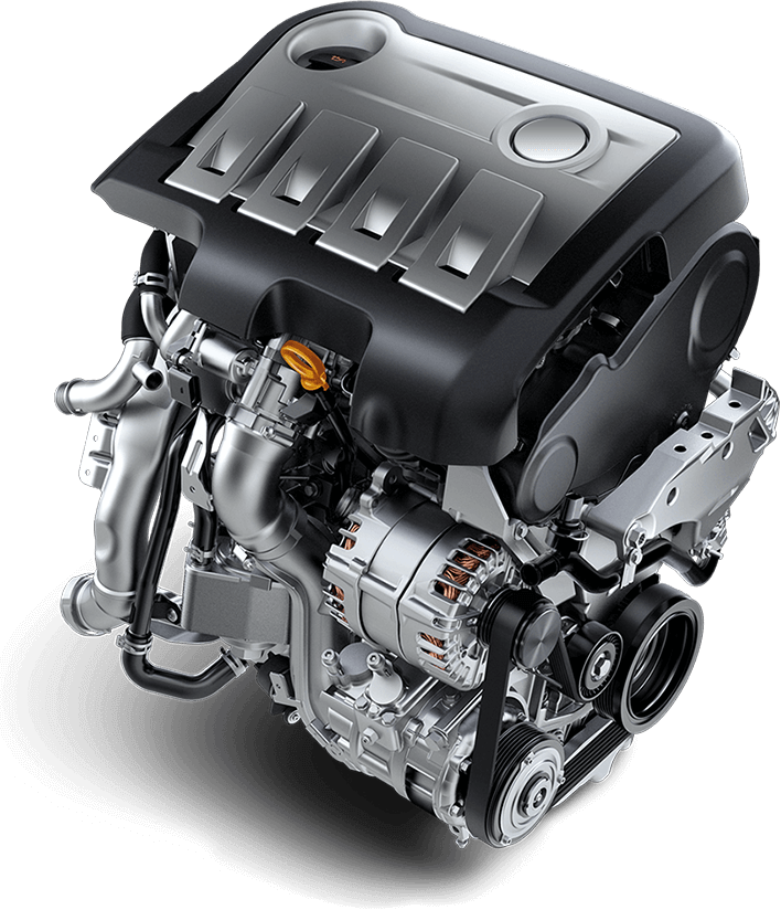 Volkswagen Car Engine With Detailed Components Automotive Engine PNG Graphic