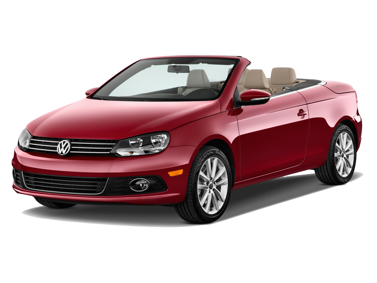 Red Volkswagen Convertible With Black Soft Top VW Convertible PNG Image