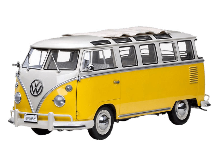 Yellow Vintage Volkswagen Microbus Front Side View Transparent PNG Camper Van