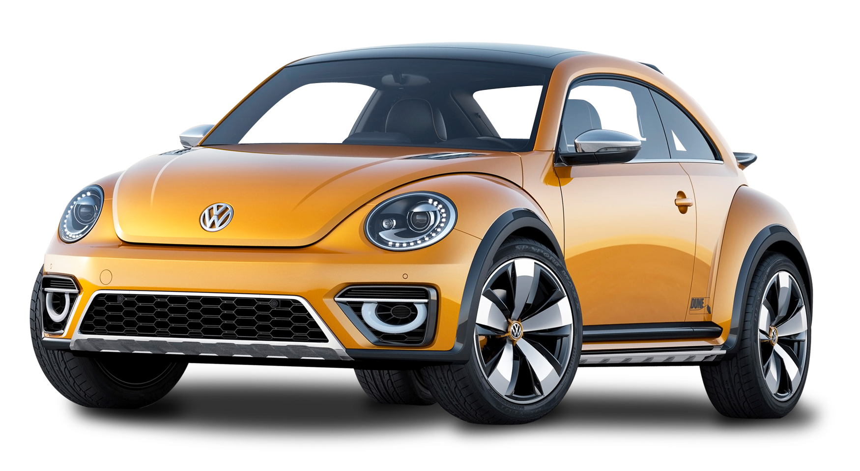 Yellow Volkswagen Beetle With Chrome Bumpers Classic Volkswagen PNG Image