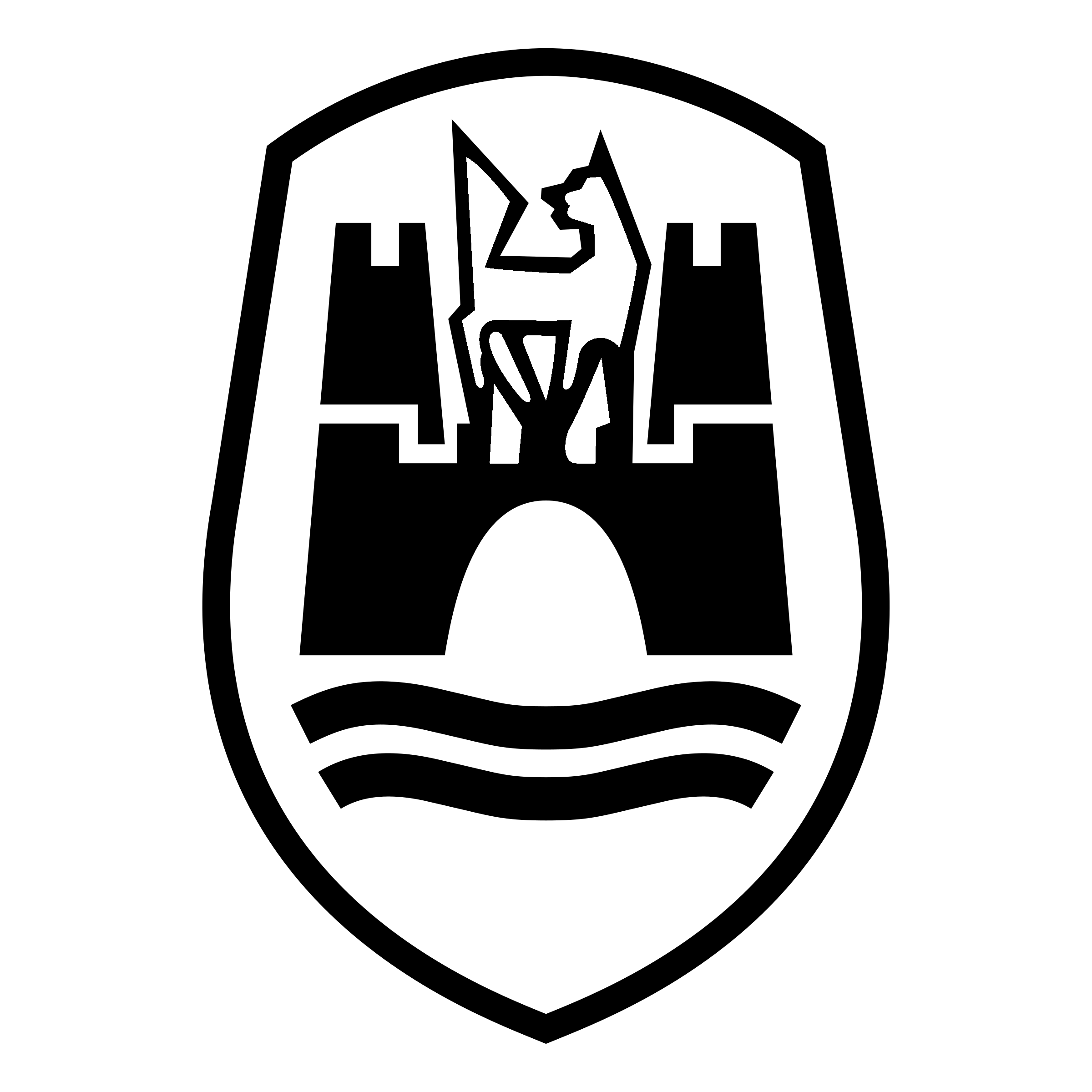 Vintage Wolfsburg City Crest Shield Emblem PNG Historic Crest Illustration