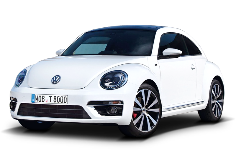 White Modern Volkswagen Beetle Coupe Side View PNG Beetle Car Illustration