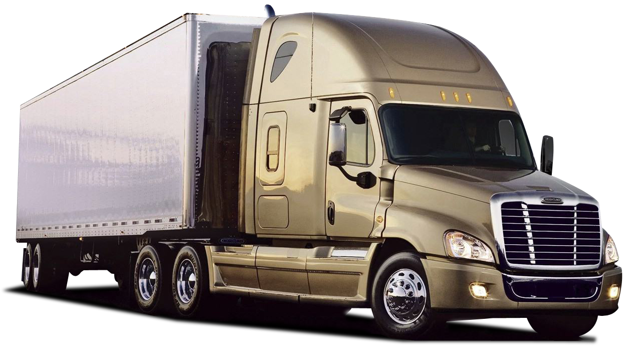 Beige Long Haul Semi Truck With Sleeper Cab Heavy Duty Truck PNG Image