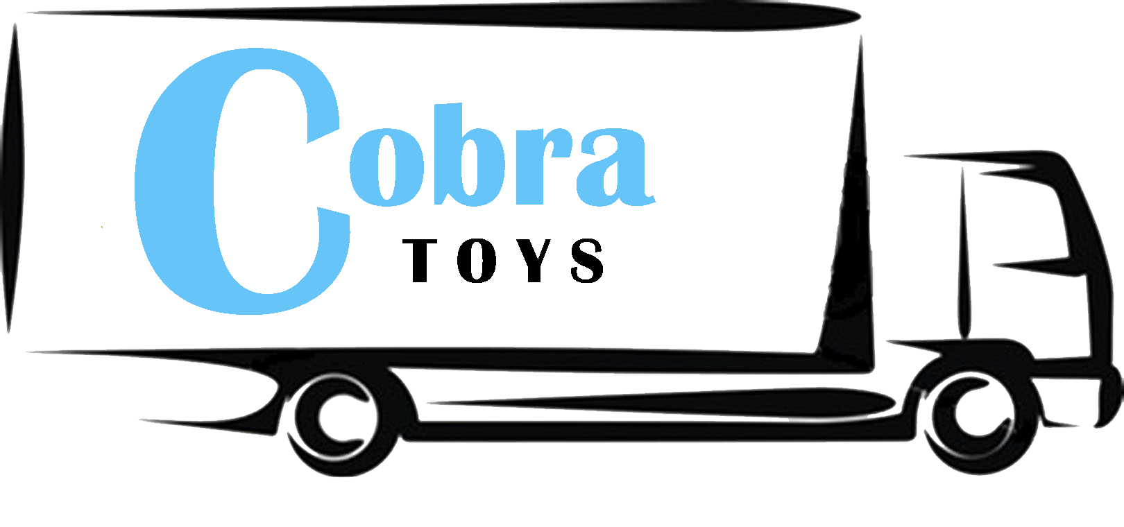 Black Toy Truck With Cobra Toys Logo Branded Truck PNG Graphic
