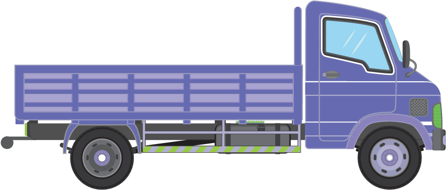 Blue Flatbed Truck With Side Rails Transparent PNG Truck Image