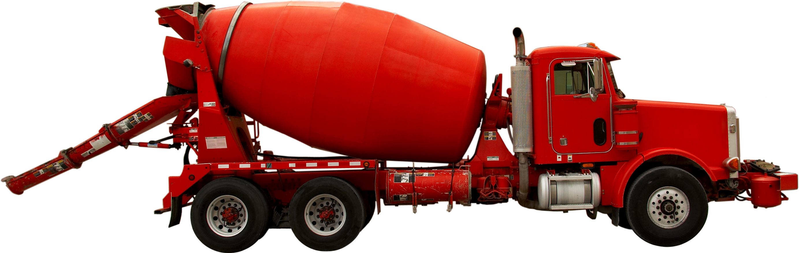 Red Cement Mixer Truck With Concrete Drum PNG Concrete Truck Illustration