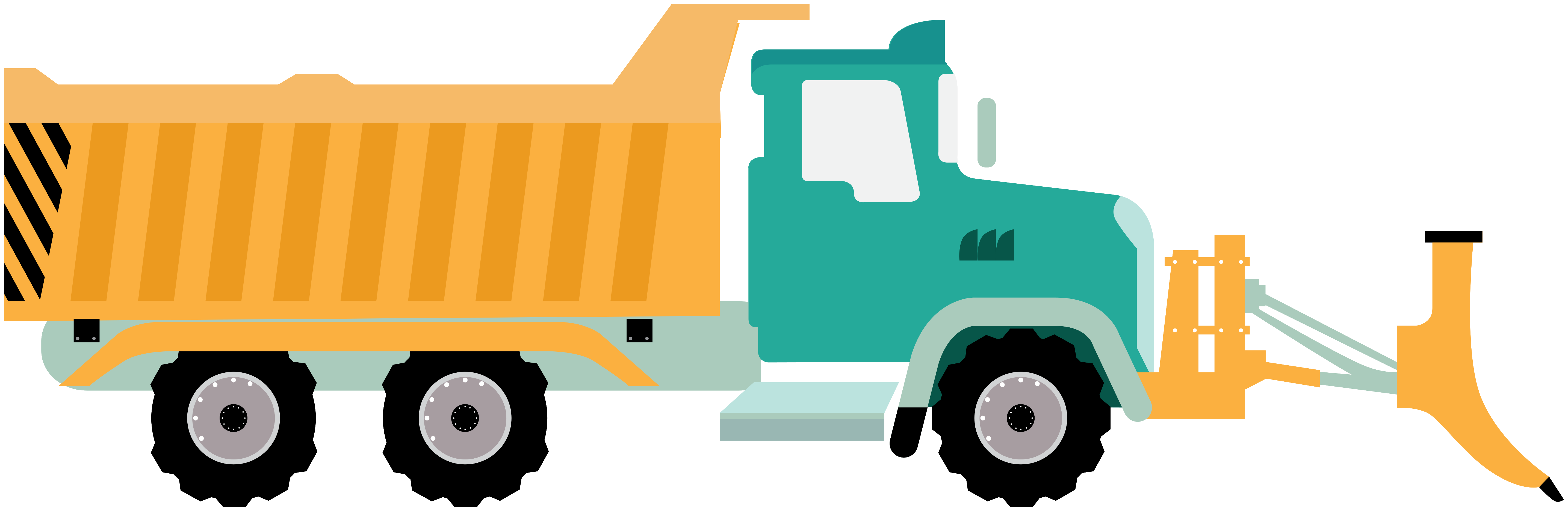 Teal Dump Truck With Front Loader Arm PNG Heavy Equipment Vehicle