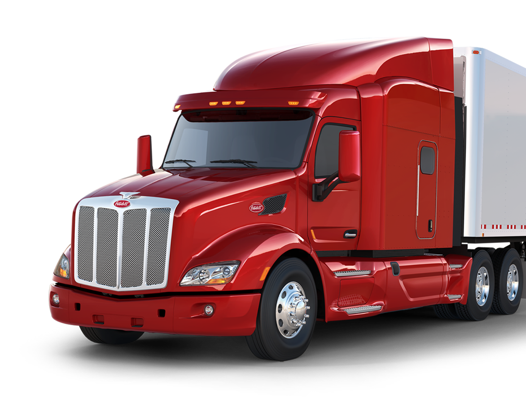 Red Semi Truck Tractor With Sleeper Cab Transparent Background PNG Image