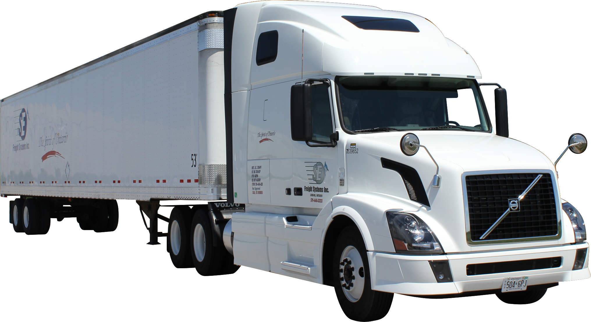 White Modern Semi Truck With Box Trailer PNG Freight Transport Graphic