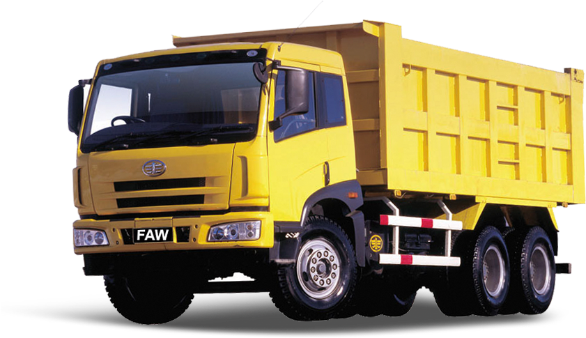 Yellow Construction Dump Truck With Raised Cargo Bed PNG Dump Truck Clipart