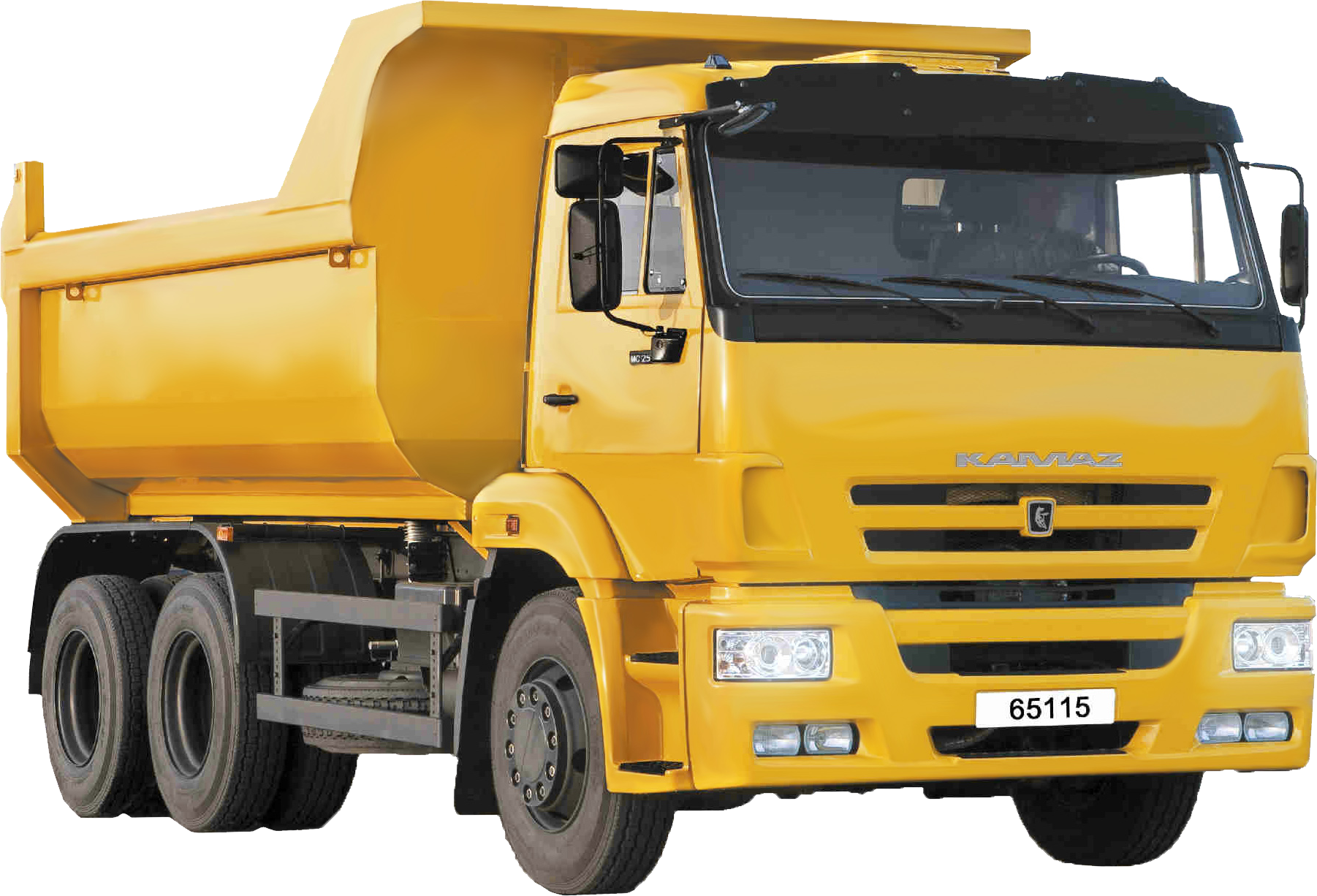 Yellow Front View Construction Dump Truck Dump Truck PNG Graphic