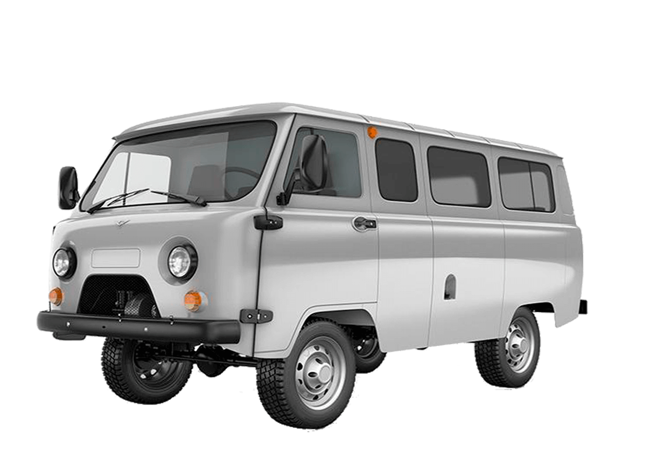 Classic White UAZ Bukhanka Utility Van Vintage Van PNG Illustration