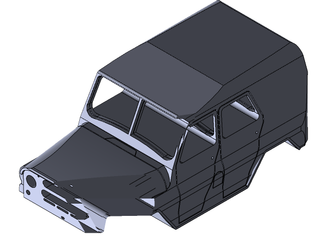 Dark Gray UAZ Jeep Three Quarter Top View PNG Vehicle Model Graphic