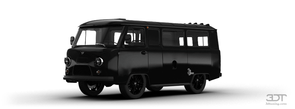Black UAZ Utility Van Side View Off Road Van PNG Artwork