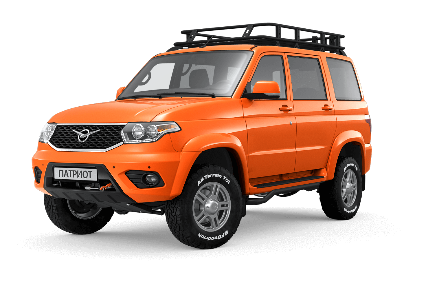 Orange UAZ SUV With Black Roof Rack UAZ SUV PNG Image