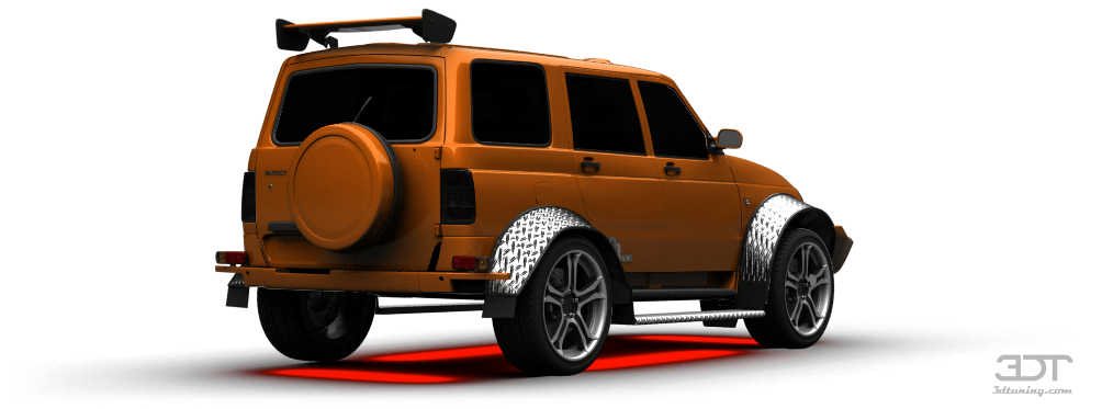 Orange Lifted UAZ Off Road Vehicle With Large Tires PNG 4x4 SUV Clipart