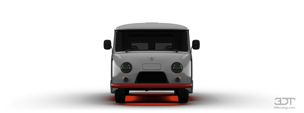 White UAZ Van Rear View With Red Bumper Automotive PNG Image