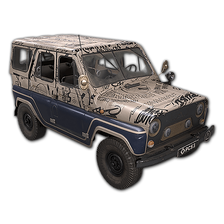 Vintage Gray UAZ Military Jeep Side View Classic Off Road PNG Artwork