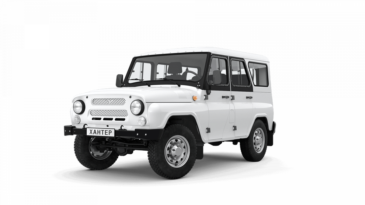 White UAZ Four Wheel Drive SUV Front Side View PNG Off Road Car Image