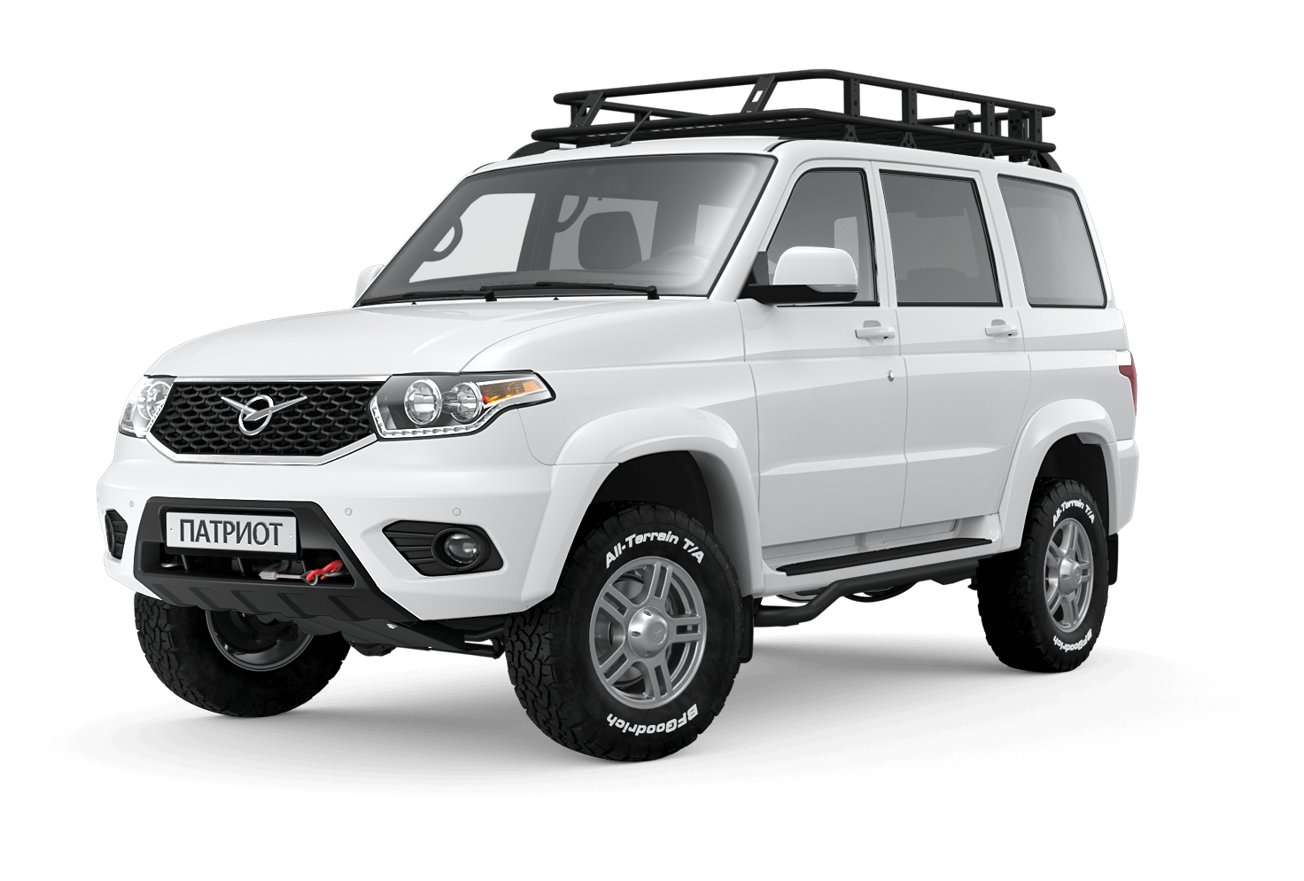 White UAZ Patriot SUV Front Side View UAZ Car PNG Product Image