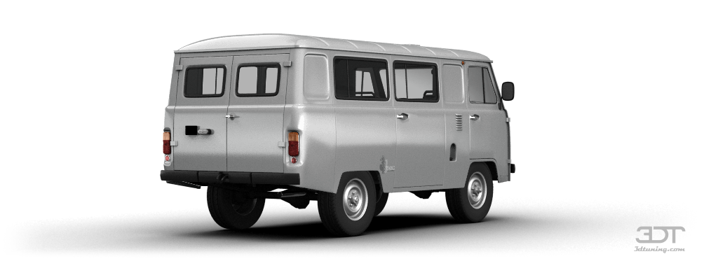White UAZ Utility Van Rear Side Profile Transparent Background PNG Image