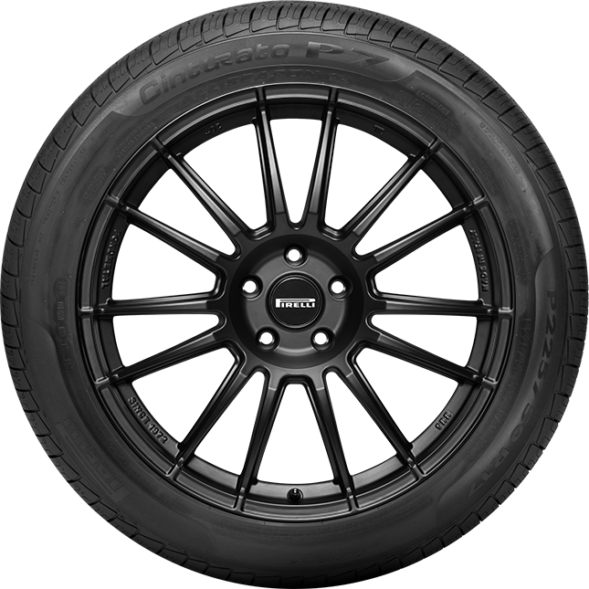 Black Multi Spoke Sport Rim With Tire PNG Alloy Wheel Illustration