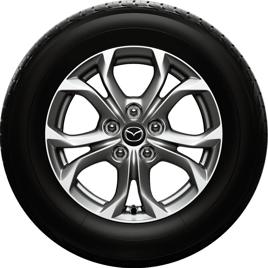 Black Silver Alloy Wheel With Five Curved Spokes PNG Tire And Rim Illustration