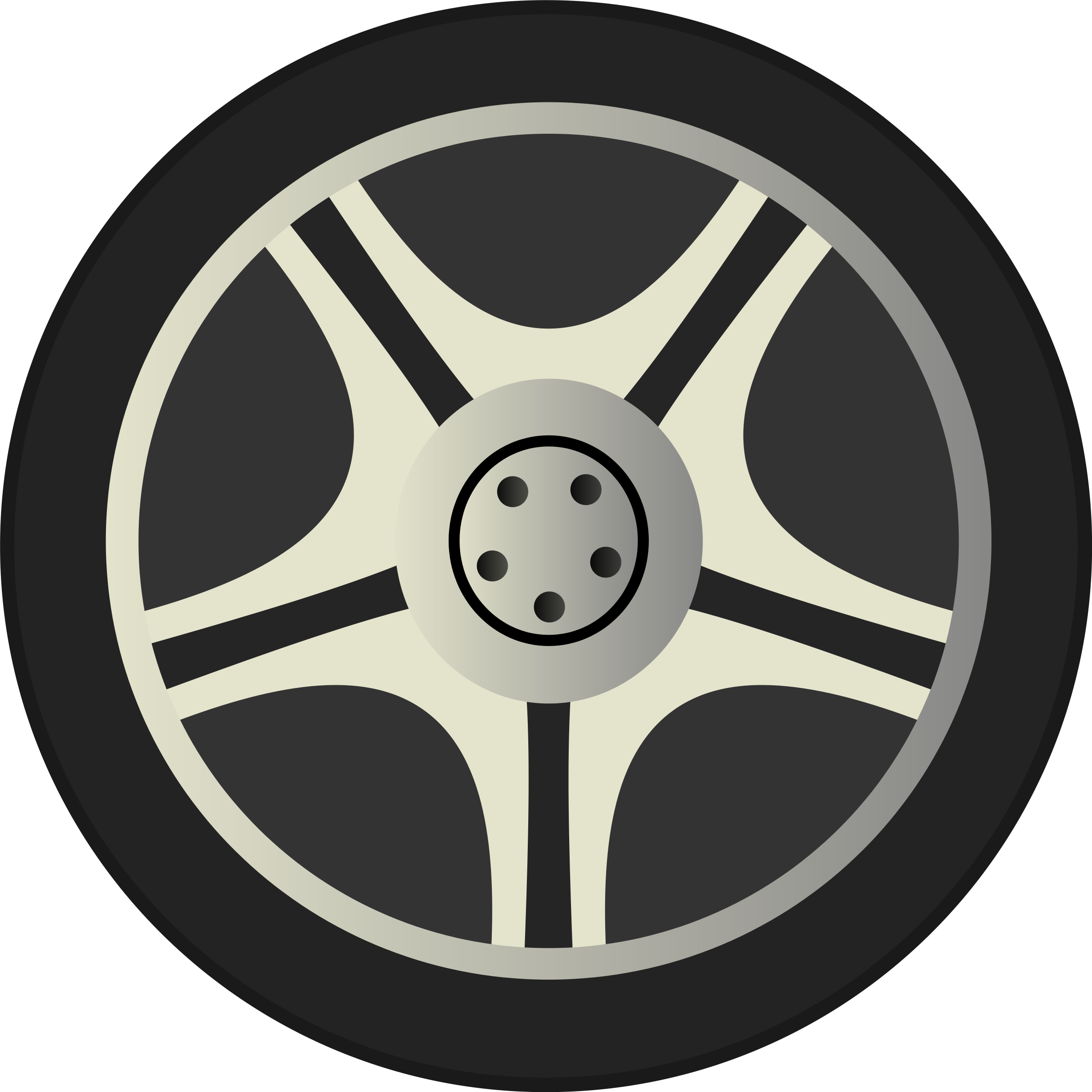 Gray Five Spoke Wheel Hubcap Icon Automotive Wheel PNG Symbol