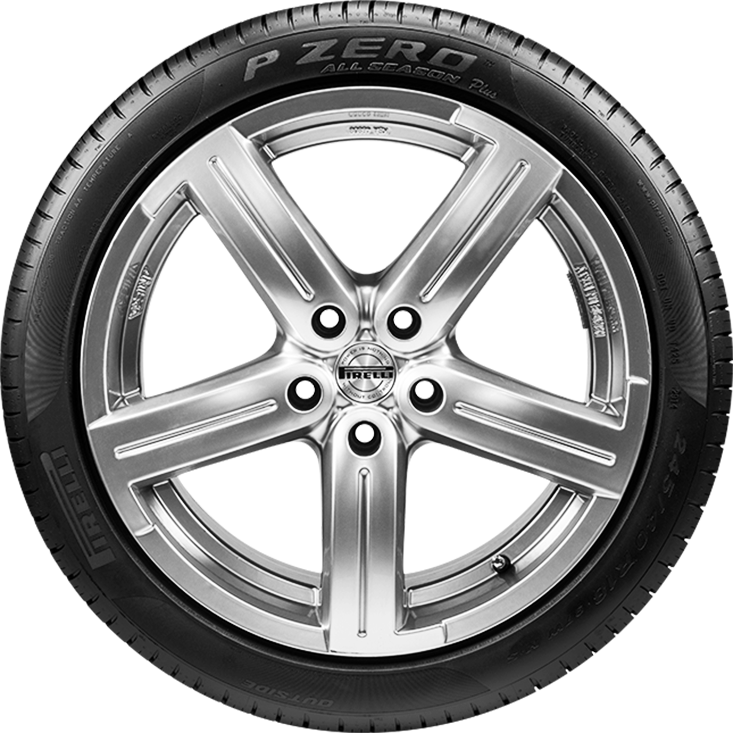 Silver Five Spoke Alloy Rim Close Up PNG Car Rim Graphic
