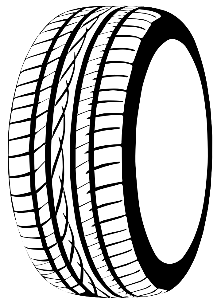 Technical Black And White Tire Tread Line Drawing PNG Tire Outline Graphic