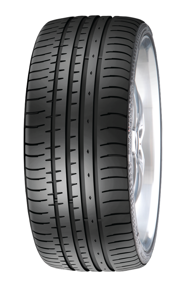 Upright Black Car Tire With Silver Wheel Side View PNG Tire Graphic