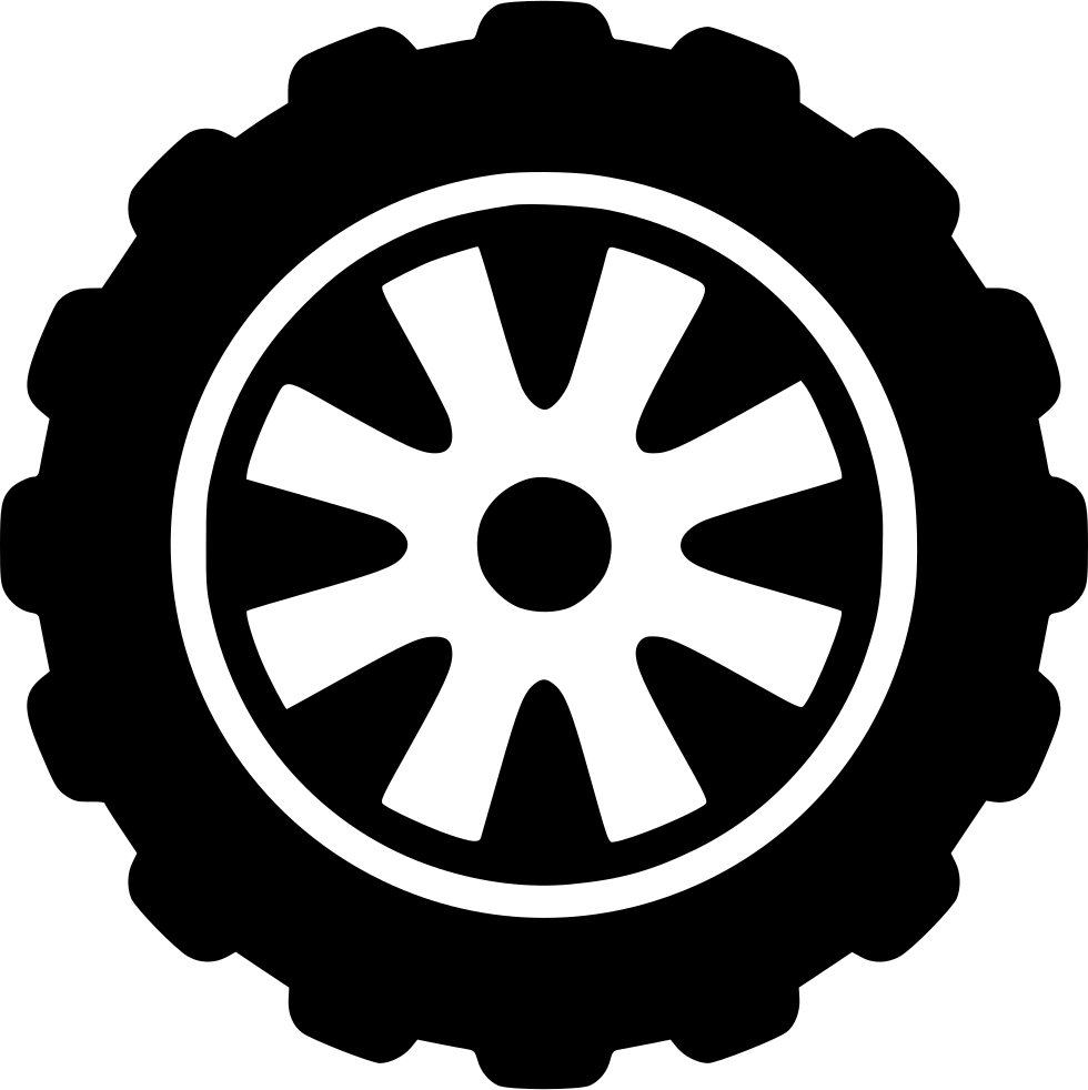 Black Off Road Tire Tread Wheel Silhouette PNG Tire Icon