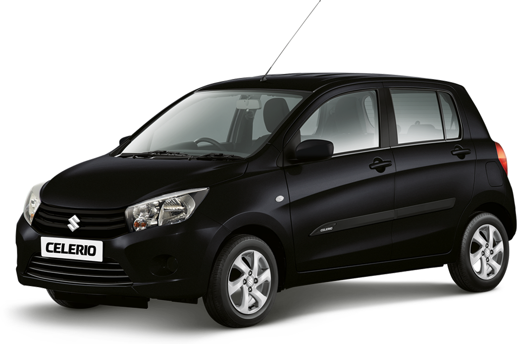 Black Suzuki Celerio Compact Hatchback Side View City Car PNG Illustration