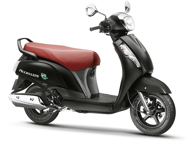Black Suzuki Motor Scooter With Rear Storage Seat PNG Scooter Clipart