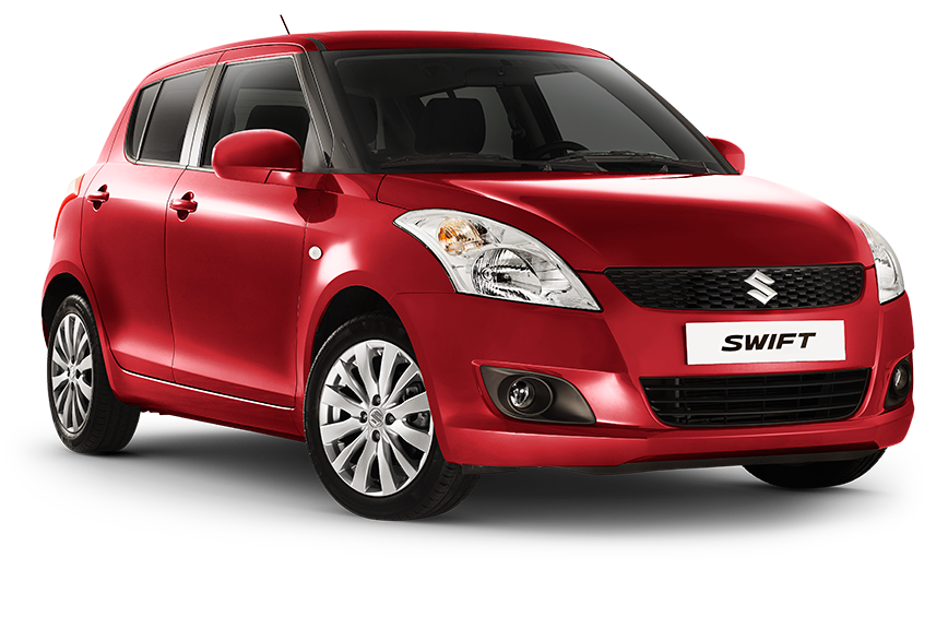 Red Suzuki Swift Compact Hatchback Side View Car PNG Image