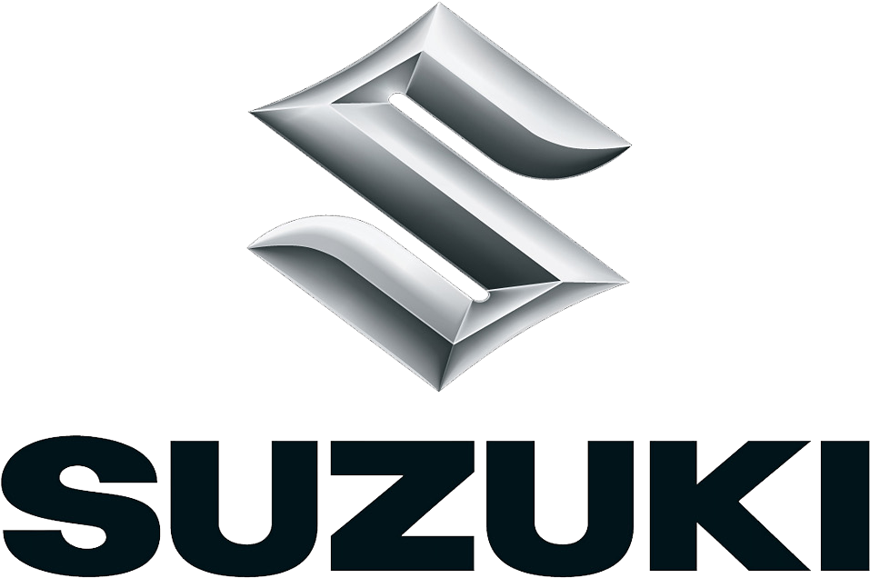 Silver Suzuki S Emblem With Black Brand Wordmark Suzuki Logo PNG Artwork