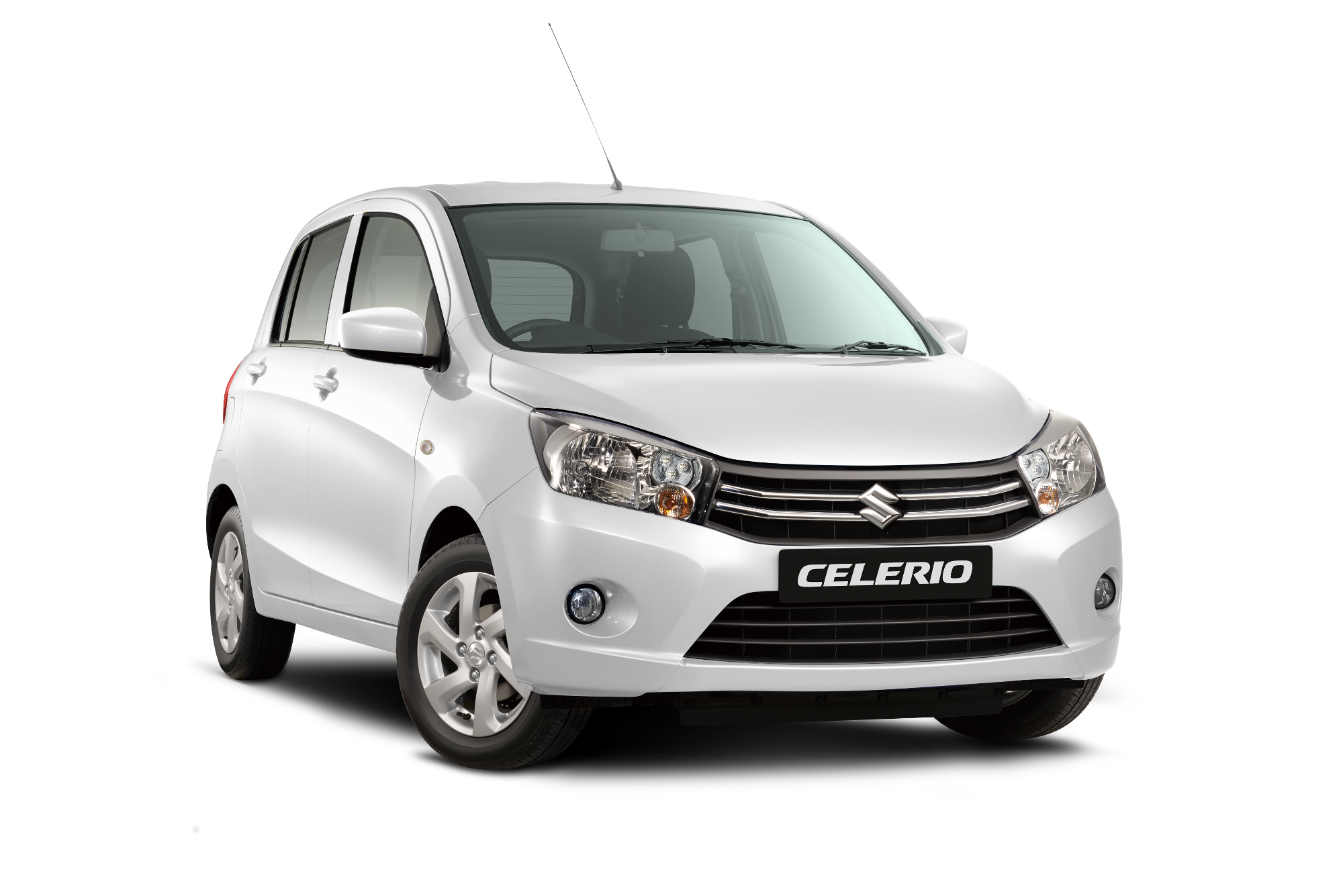 White Suzuki Celerio Compact City Car Front View Suzuki Hatchback PNG Graphic