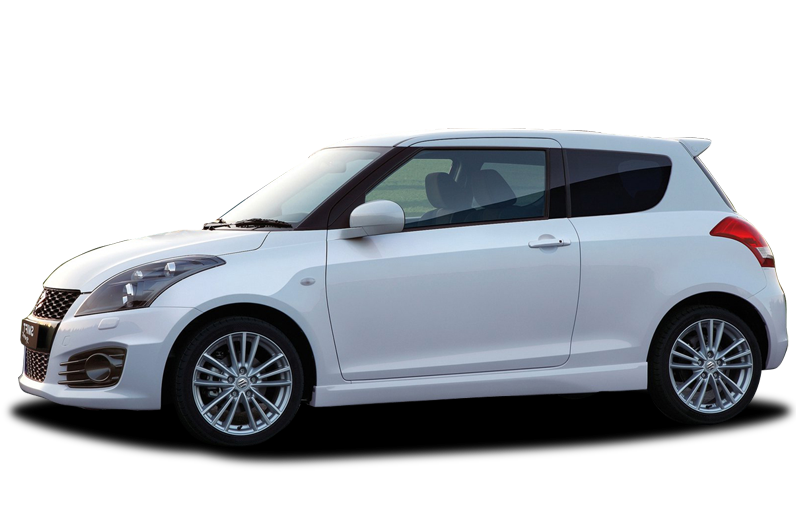 White Suzuki Swift Hatchback Rear Side View Suzuki Car PNG Illustration