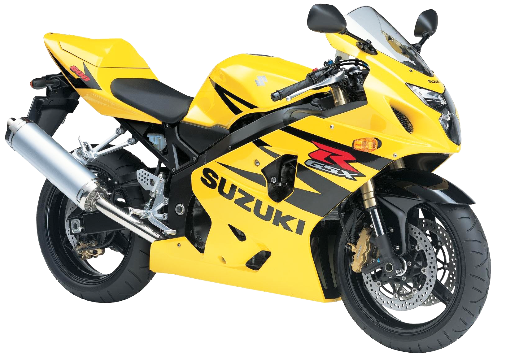 Yellow Blue Suzuki GSX Sport Motorcycle PNG Racing Bike Illustration
