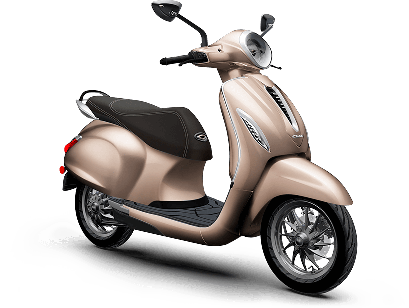 Champagne Beige Scooter with Brown Seat