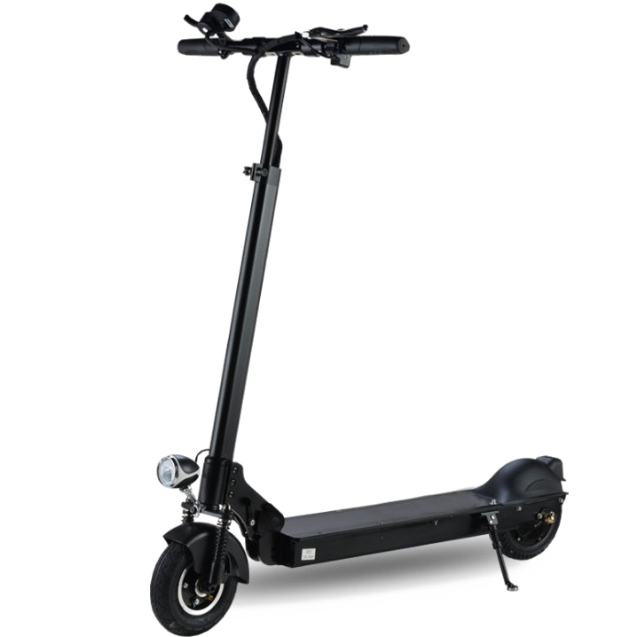 Black Electric Kick Scooter With Long Handlebar Stem Transparent PNG Kick Scooter