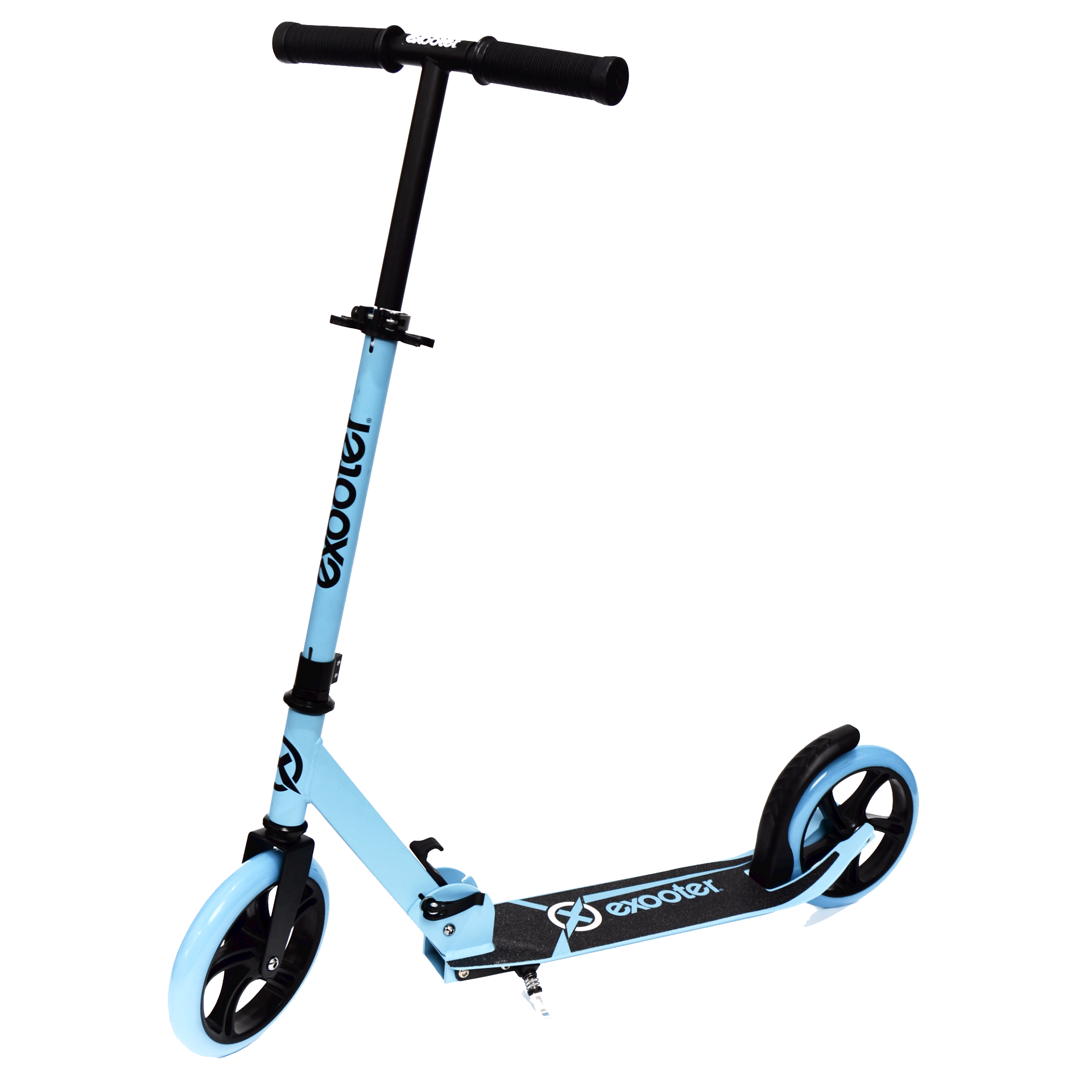 Blue Kick Scooter With Black Deck And T Wheels PNG Kick Scooter Image