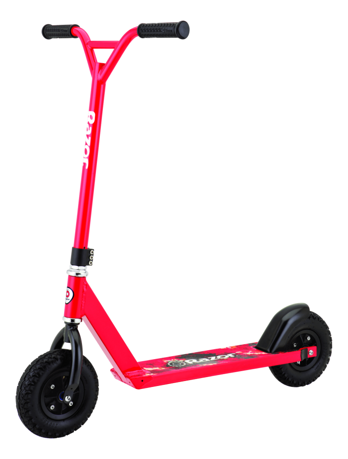 Bright Red Kick Scooter With Black Wheels Kids Scooter PNG Illustration