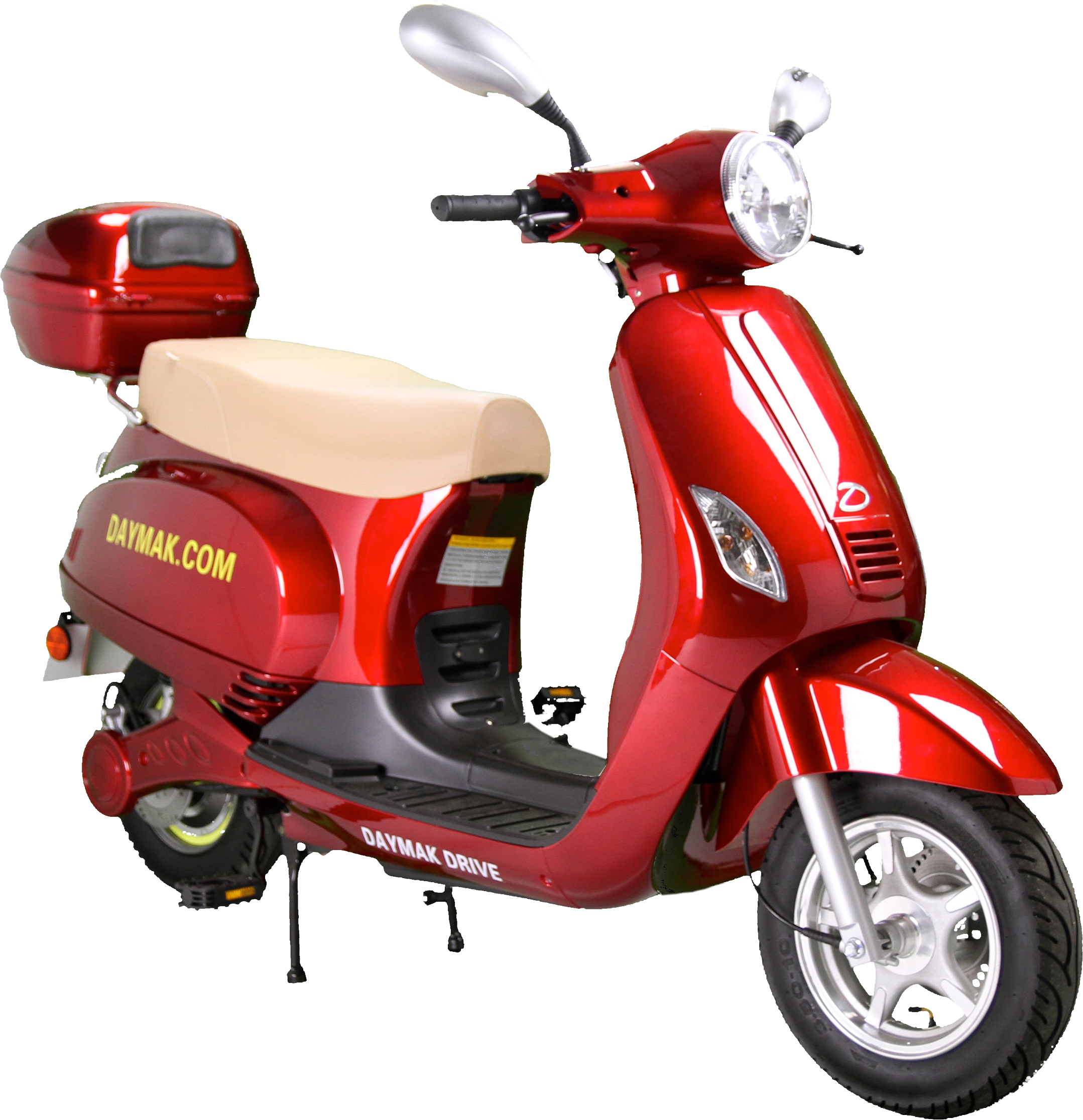 Red Vintage Scooter With Rear Storage Compartment Classic Moped PNG Illustration
