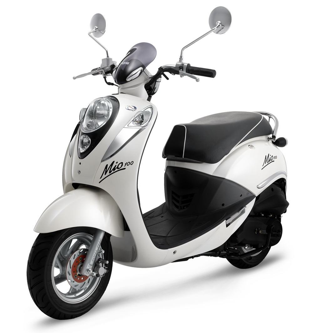 White Modern Scooter Front Three Quarter View PNG Urban Mobility Vehicle