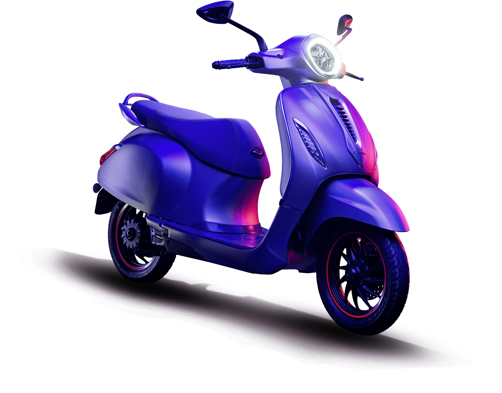 Purple Retro Motor Scooter With Round Headlight PNG Moped Illustration